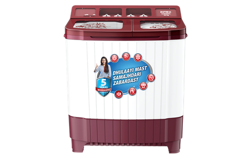 [SA90RDFG] Intex 9.0 KG (Red & White) Semi Washing Machine
