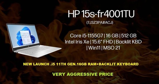 [15s-FR4000TU(11Gen. i5)] HP laptop (8GB DDR4/512GB SSD/Wind 11)