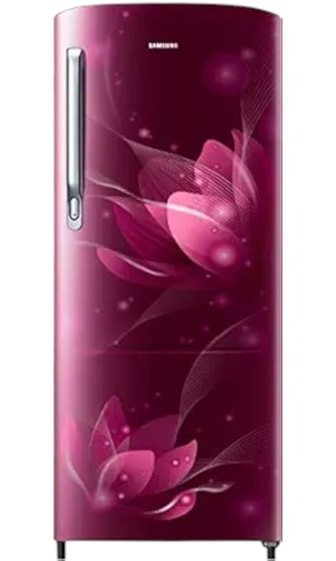 [RR20C2712R8/NL] SAMSUNG 183 Liter 2 Star Single Door Saffron RED Refrigerator