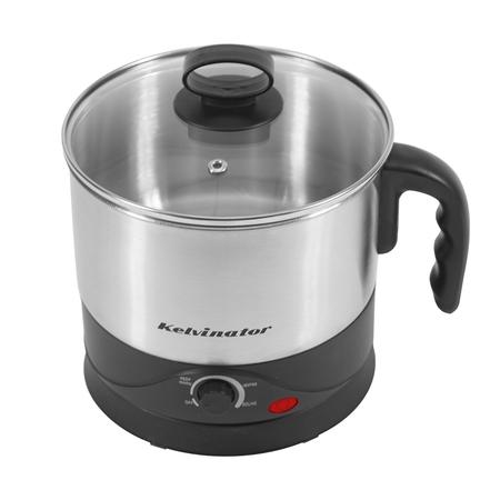 [KEKSM00512] Kelvinator 1.2L 600W Electric Kettle  Black and Stainless Steel
