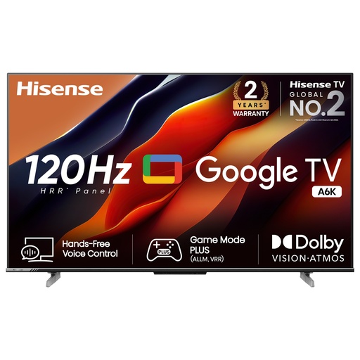 [55A6K] Hisense 55" UHD 4K Google TV (2 YEAR)