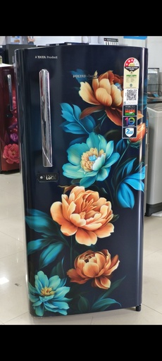 [RDC-220C/S0BTE] Voltas 185 Liter 3 Star Single Door Tropical Garden Blue Refrigerator