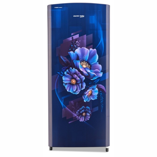 [RDC 220A/W0BBET] Voltas 185 Liter 5 Star Single Door Bonita Blue Refrigerator