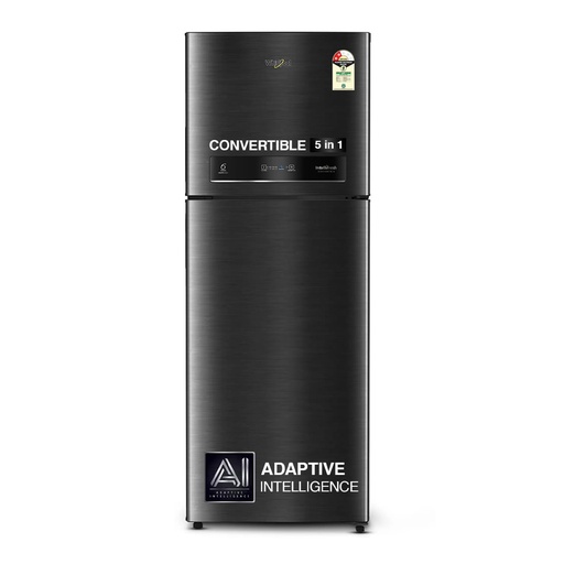 [21857-IF INV CNV 455] Whirlpool 411 Liter 2 Star Double Door Steel Onyx Refrigerator